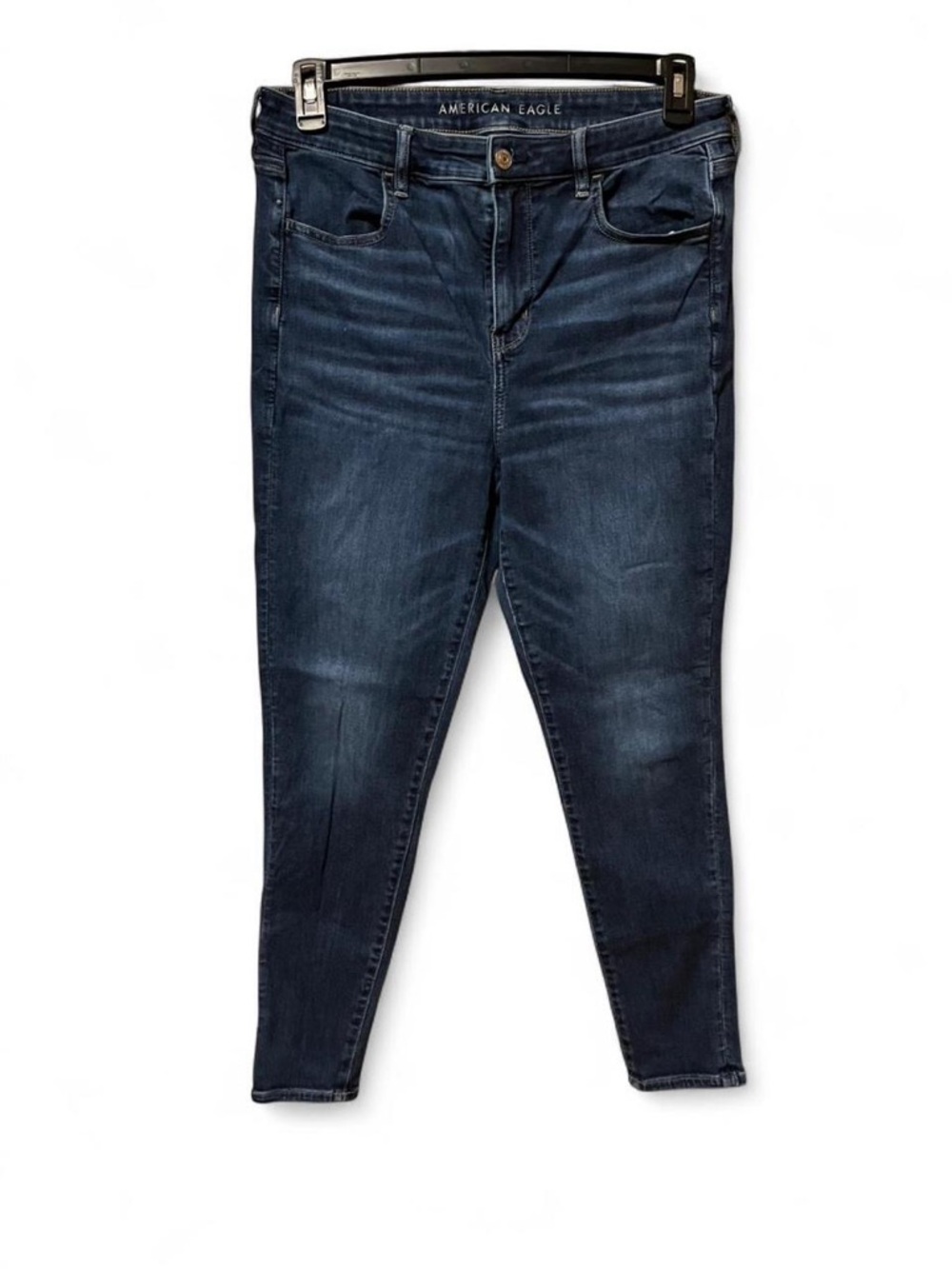 American Eagle Outfitters Women's Dark Blue High-Rise Skinny Jeans Size 14